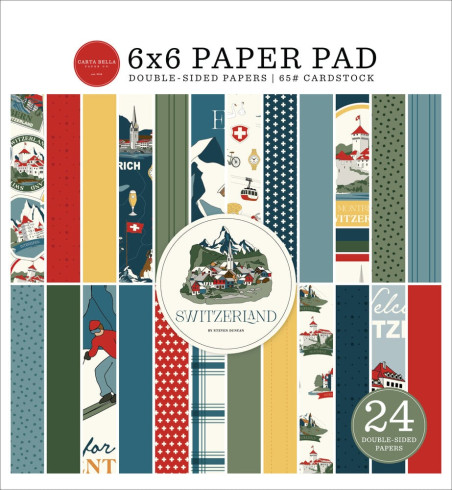 Preview: Carta Bella - Designpapier "Switzerland" Paper Pad 6x6 Inch - 24 Bogen