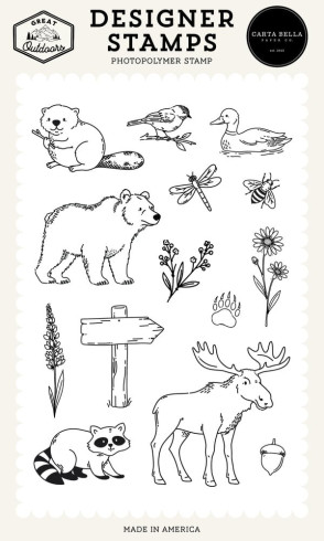 Preview: Carta Bella - Stempelset "Animal Icons" Clear Stamps - Great Outdoors