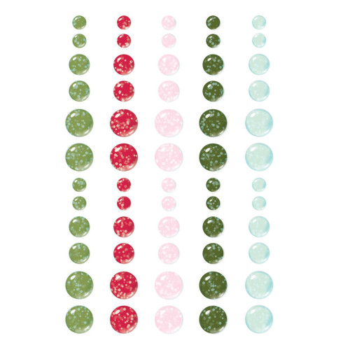 Preview: Simple Stories - Glitter Enamel Dots "Kringle & Co." 60 Stück