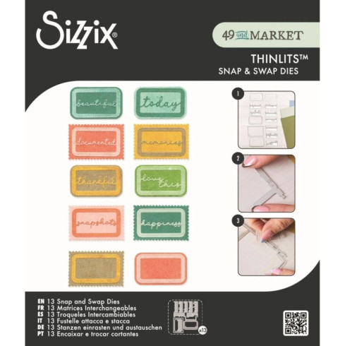 Preview: Sizzix - Stanzschablone "Snap and Swap Postage Label" Thinlits Craft Dies by 49 and Market