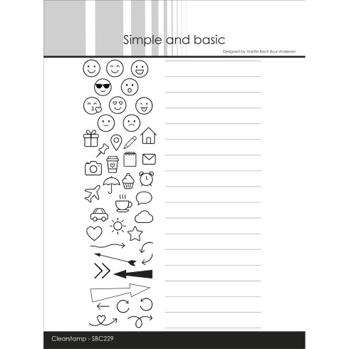 Simple and Basic - Stempel A6 "Lines & Icons" Clear Stamps