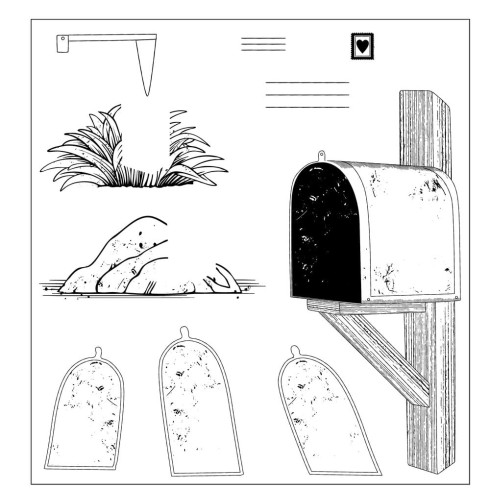 Preview: Sizzix - Stanzschablone & Stempelset "Letter Drop" Thinlits Craft Dies & Clear Stamps by by 49 & Market