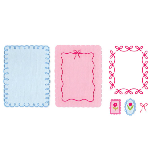 Preview: Sizzix - Stanzschablone "Loops, Bows & Frames" Thinlits Craft Dies by Letters by Shells