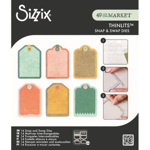Preview: Sizzix - Stanzschablone "Snap and Swap Mini Tags" Thinlits Craft Dies by 49 and Market