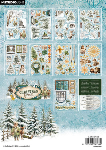 Preview: Studio Light - Stanzpapierbblock "Christmas Forest Elements" Die Cut Paper Pad A5 - 20 Bogen