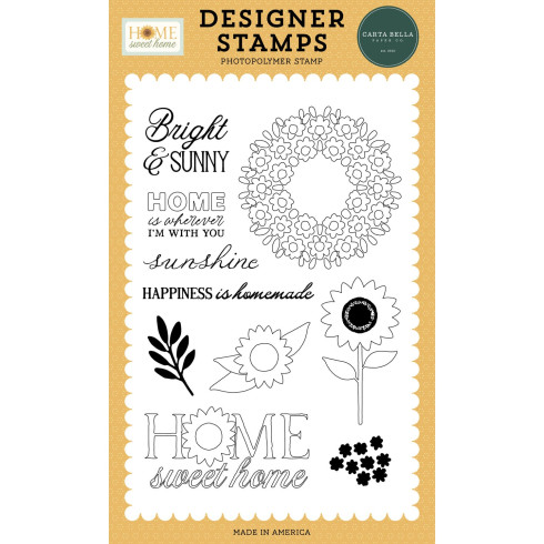 Carta Bella - Stempelset "Floral Wreath" Clear Stamps - Home Sweet Home