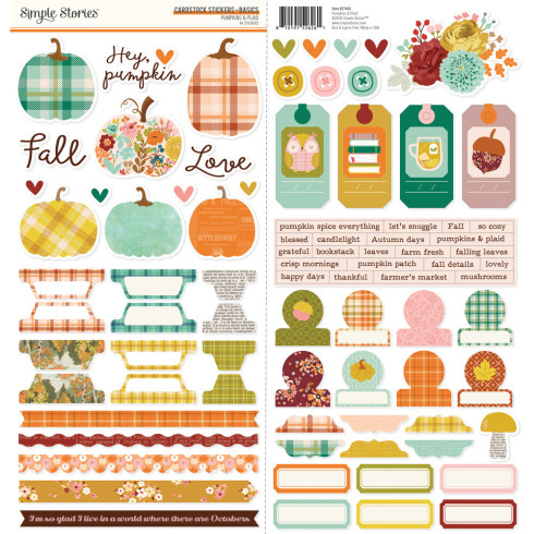 Preview: Simple Stories - Aufkleber "Pumpkins & Plaid" Cardstock Sticker Basics