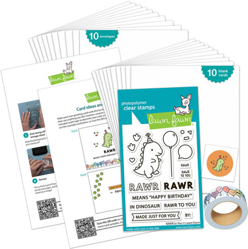 Preview: Lawn Fawn - Kids Cardmaking Kit Mini "Rawr To You"