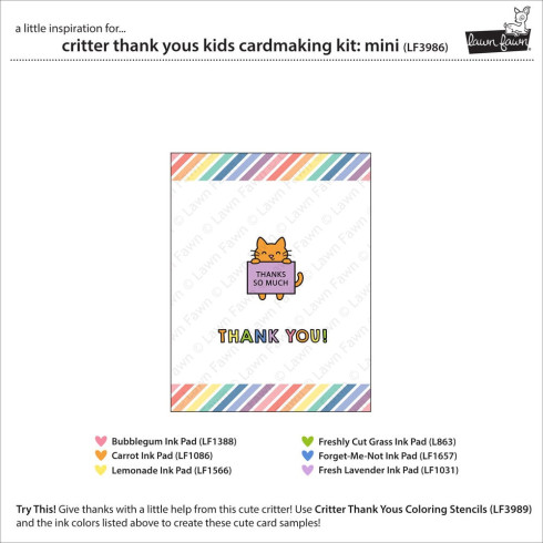 Preview: Lawn Fawn - Kids Cardmaking Kit Mini "Critter Thank Yous"