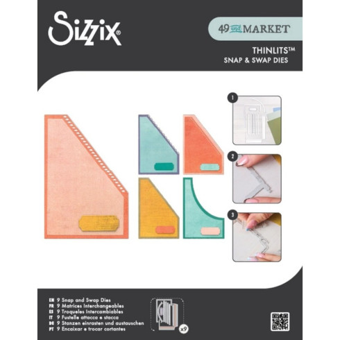 Sizzix - Stanzschablone "Snap and Swap Slanted Pocket" Thinlits Craft Dies by 49 and Market