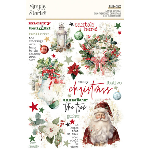 Simple Stories - Transfer Sticker "Simple Vintage Old-Fashioned Christmas" Rub Ons