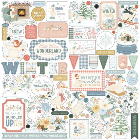 Preview: Carta Bella - Aufkleber "Silly Goose Winter" Element Stickers