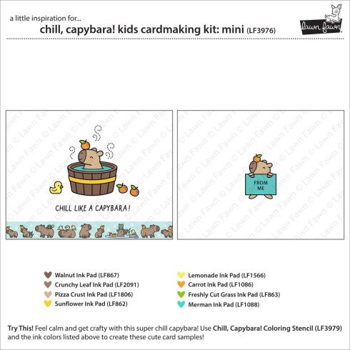 Preview: Lawn Fawn - Kids Cardmaking Kit Mini "Chill, Capybara!"