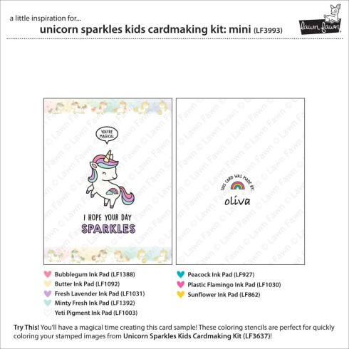 Preview: Lawn Fawn - Kids Cardmaking Kit Mini "Unicorn Sparkles"
