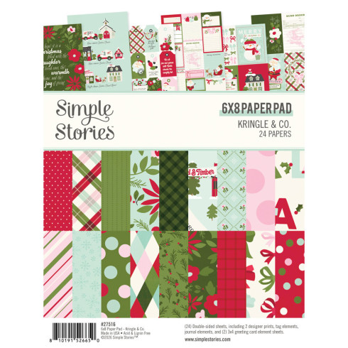 Preview: Simple Stories - Designpapier "Kringle & Co." Paper Pack 6x8 Inch - 24 Bogen