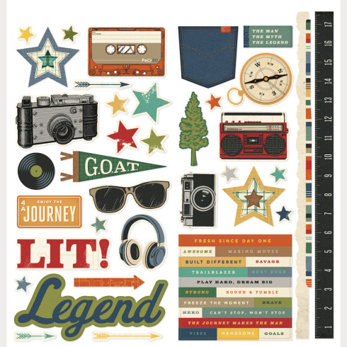 Preview: Simple Stories - Aufkleber "Rustic Legend" Cardstock Sticker Icons