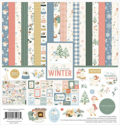 Preview: Carta Bella - Designpapier "Silly Goose Winter" Collection Kit 12x12 Inch - 12 Bogen