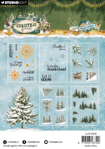 Preview: Studio Light - Transparent Stickers "Christmas Forest" Elements & Texts