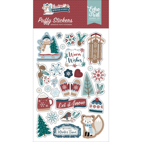 Echo Park - Aufkleber "Wonderful Winter Days" Puffy Stickers