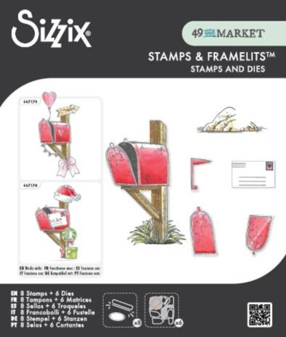 Preview: Sizzix - Stanzschablone & Stempelset "Letter Drop" Thinlits Craft Dies & Clear Stamps by by 49 & Market