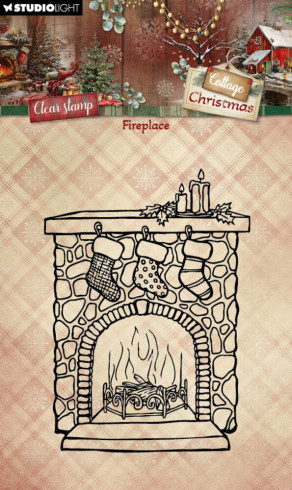 Preview: Studio Light - Stempel "Fireplace" Cottage Christmas Clear Stamps