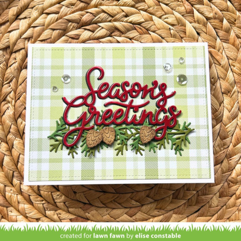 Preview: Lawn Fawn - Stanzschablone "Pinecone And Leaves Border" Lawn Cuts Dies