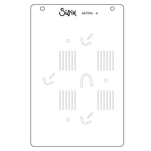 Sizzix - Schablone "Flowers & Stripe Pattern" Stencil Design by Letters by Shells
