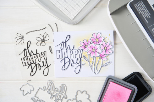 Sizzix - Stanzschablone & Stempelset "Di Oh Happy Day" Thinlits Craft Dies & Clear Stamps by by Vicki Boutin