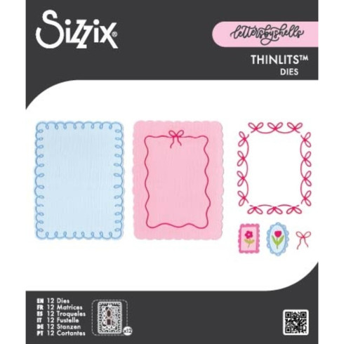 Sizzix - Stanzschablone "Loops, Bows & Frames" Thinlits Craft Dies by Letters by Shells