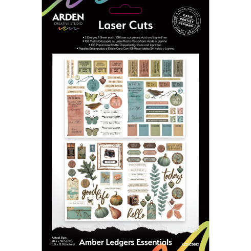 Arden Creative Studio - Stanzteile "Amber Ledgers Essentials" by Katie Pertiet Laser Cuts