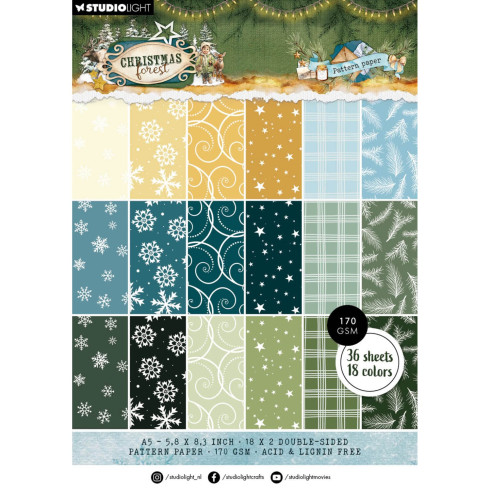 Studio Light - Designpapier A5 "Christmas Forest" Pattern Paper Pad - 36 Bogen