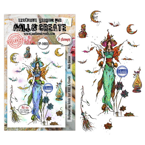 Preview: AALL and Create - Stempelset A6 "Web Queen" Clear Stamps
