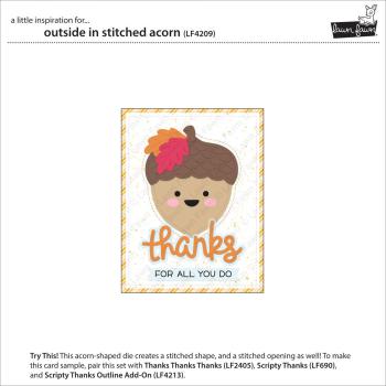 Preview: Lawn Fawn - Stanzschablone "Outside In Stitched Acorn" Lawn Cuts Dies