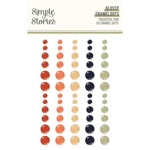 Preview: Simple Stories - Glossy Enamel Dots "Frightful Fun" 60 Stück