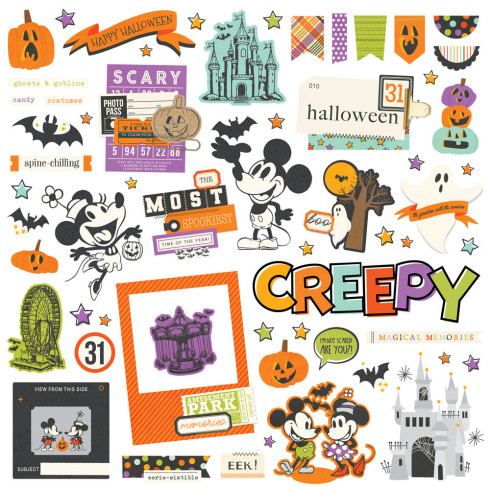 Preview: Simple Stories - Aufkleber "Say Cheese Classic Mouse Halloween" Chipboard Pieces