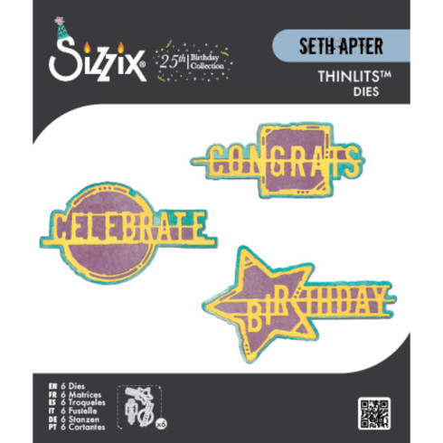Sizzix - Stanzschablone "Word Wafers Birthday" Thinlits Craft Dies by Seth Apter