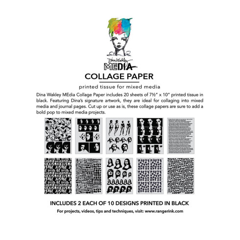 Preview: Ranger - Decoupage "Bold" Collage Paper Design by Dina Wakley