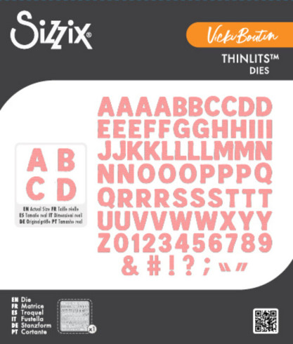 Preview: Sizzix - Stanzschablone "Mini Bold Alpha by Vicki Boutin" Thinlits Craft Dies by Vicki Boutin