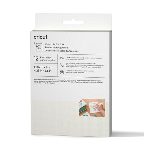 Cricut - Watercolor Card Set "Ivory/White R20" – 12 Karten & 12 Umschläge