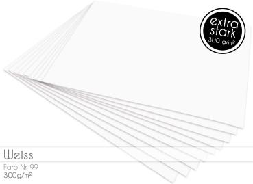 Cardstock "Premium" - Bastelpapier 300g/m² DIN A4 in weiss (extra stark)