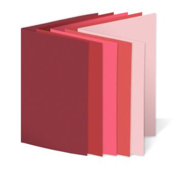Sortiment "Rottöne" 25x Faltkarten in 5 Farben DIN A6 - farbig sortiert