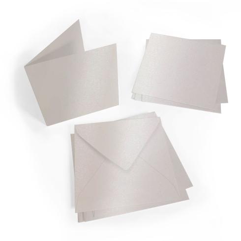 Faltkarte 15x15cm mit Briefumschlag 16x16cm in metallic puderrosa