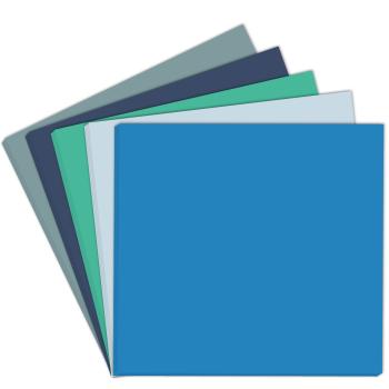 Farbkartonset "Blautöne" 20x Cardstock in 5 Farben Format 12x12 - farbig sortiert