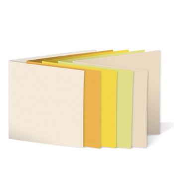 Sortiment "Gelbtöne" 25x Faltkarten in 5 Farben Format 15x15cm - farbig sortiert