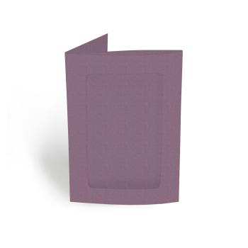 Passepartoutkarte rechteck 3-Fach DIN B6 in kraft purple