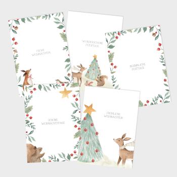 Weihnachtskarten-Bundle DIN A6 "Winter Wonderland"  | Grußkarten-Set | Postkarten