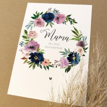 Spruchposter "Navy Dusky Pink" | Geschenkidee | Personalisiert  | Muttertag | Wanddeko