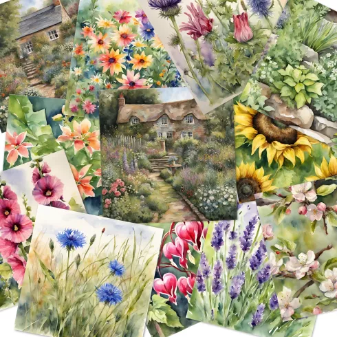 LaCreativ - Designpapier "Zauberhafter Landhausgarten" Paper Pack 6x6" - 24 Bogen