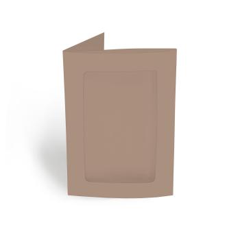 Passepartoutkarte rechteck 3-Fach DIN B6 in taupe
