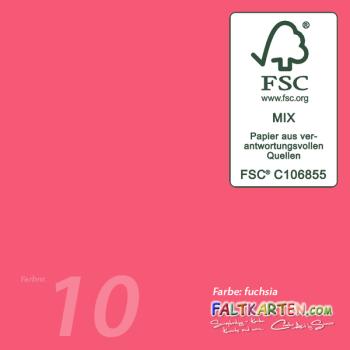 Passepartoutkarte rechteck 3-Fach DIN A6 in fuchsia